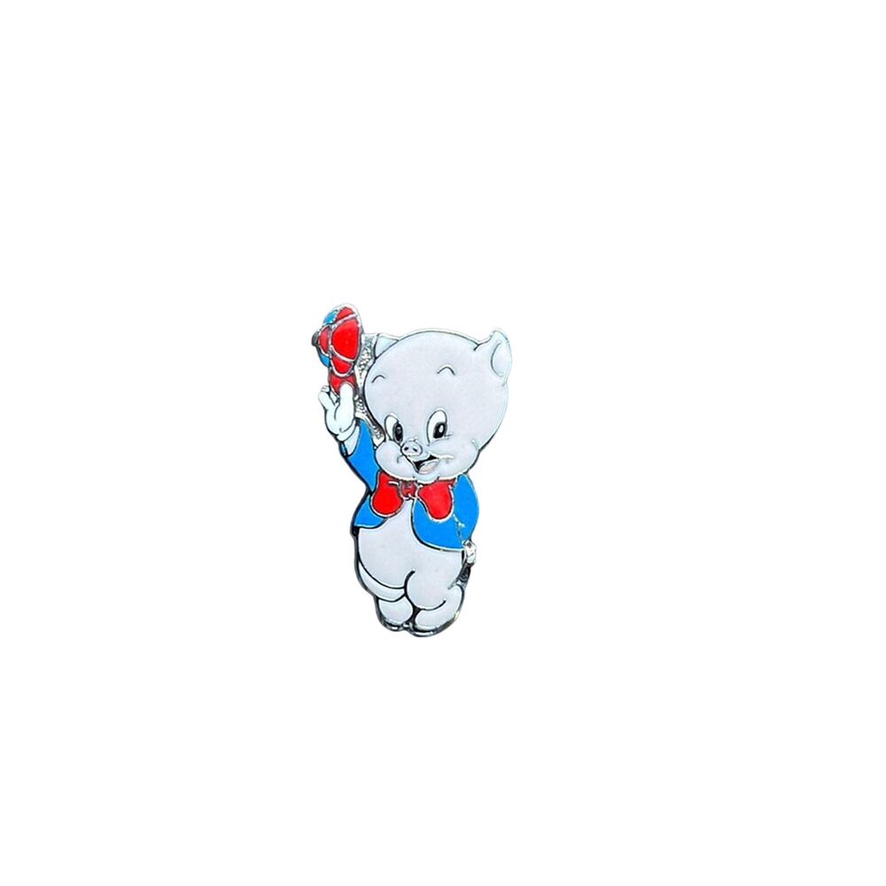 Warner Bros | True Vintage Porky Pig Enamel Hat Lapel Pin 1990s